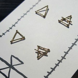 Earring Set of 4 Triangles Species by the Thousands Gold